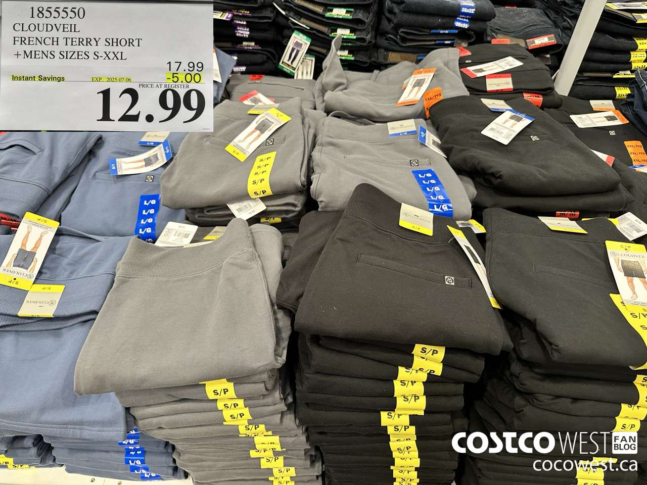 1855550 CLOUDVEIL FRENCH TERRY SHORT MENS SIZES S-XXL ($5.00 INSTANT SAVINGS EXPIRES ON 2025-07-06) $12.99