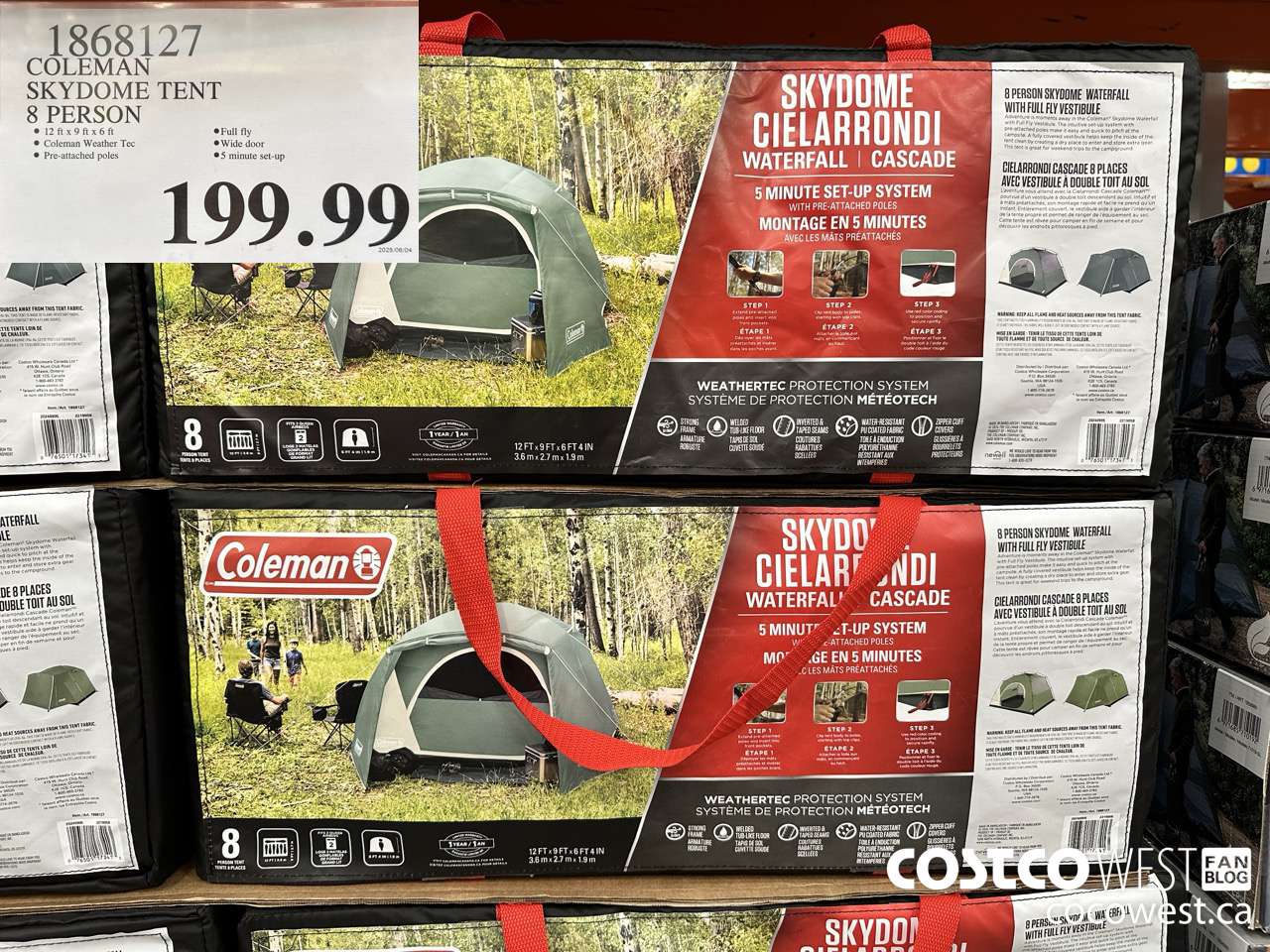 1868127 COLEMAN SKYDOME TENT 8 PERSON $199.99