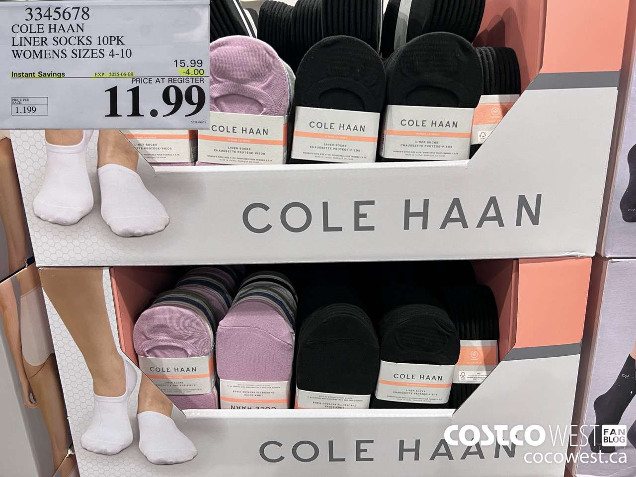 3345678 COLE HAAN NO SHOW SOCK 10PK LADIES SIZES 4-10 ($4.00 INSTANT SAVINGS EXPIRES ON 2025-06-08) $11.99