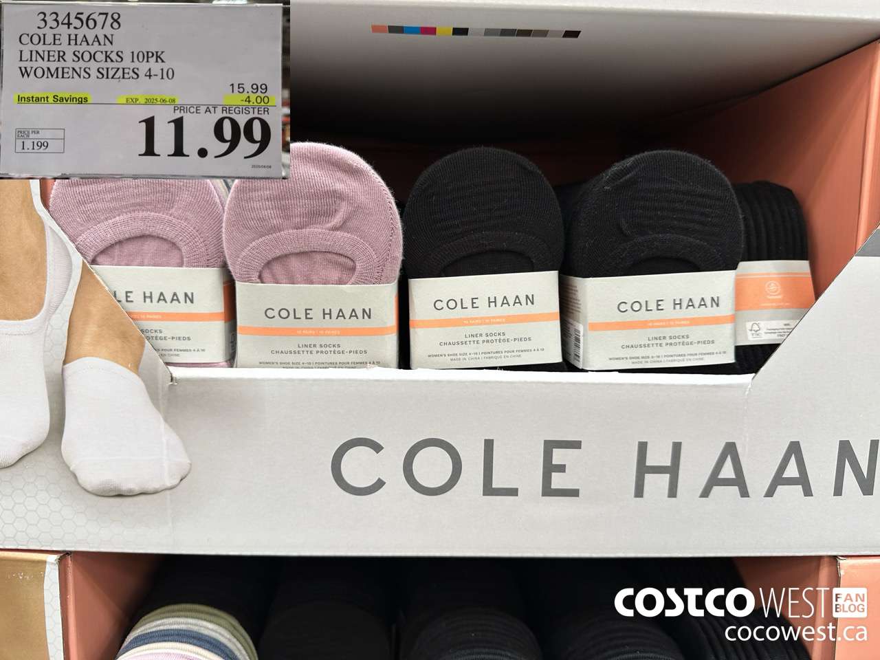 3345678 COLE HAAN NO SHOW SOCK 10PK LADIES SIZES 4-10 ($4.00 INSTANT SAVINGS EXPIRES ON 2025-06-08) $11.99