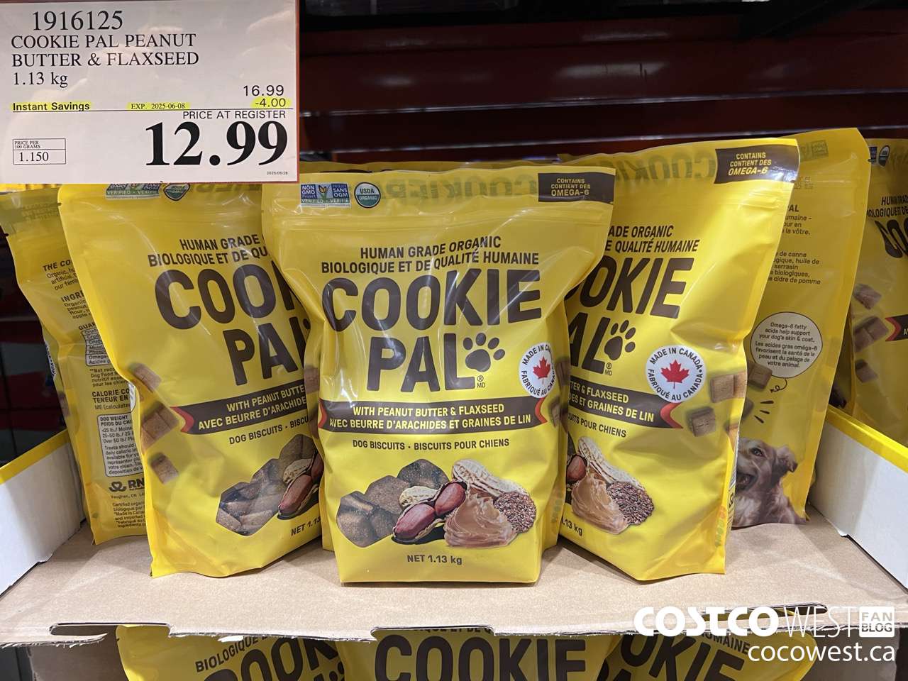 1916125 COOKIE PAL PEANUT BUTTER & FLAXSEED 1.13KG ($4.00 INSTANT SAVINGS EXPIRES ON 2025-06-08) $12.99