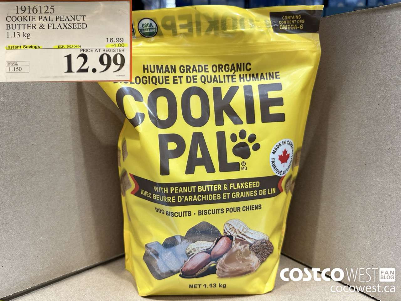 1916125 COOKIE PAL PEANUT BUTTER & FLAXSEED 1.13KG ($4.00 INSTANT SAVINGS EXPIRES ON 2025-06-08) $12.99