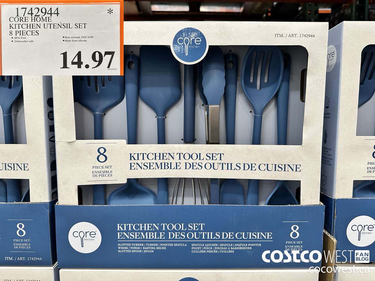 1742944 CORE HOME KITCHEN UTENSIL SET 8 PIECES $14.97