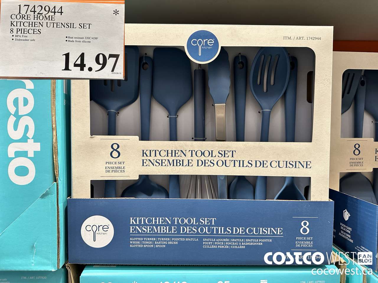 1742944 CORE HOME KITCHEN UTENSIL SET 8 PIECES $14.97
