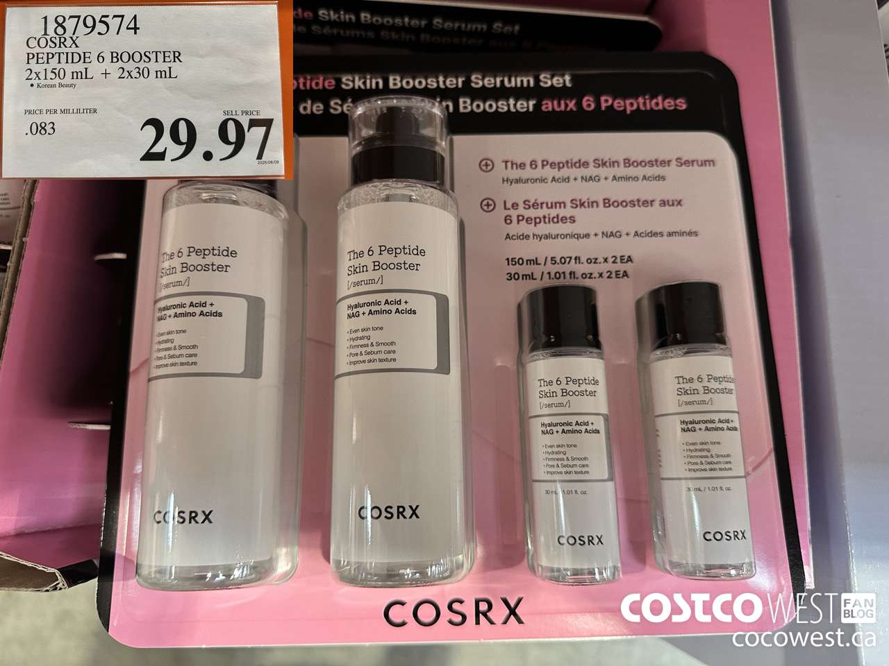 1879574 COSRX PEPTIDE 6 BOOSTER 2 X 150ML + 2 X 30ML $29.97