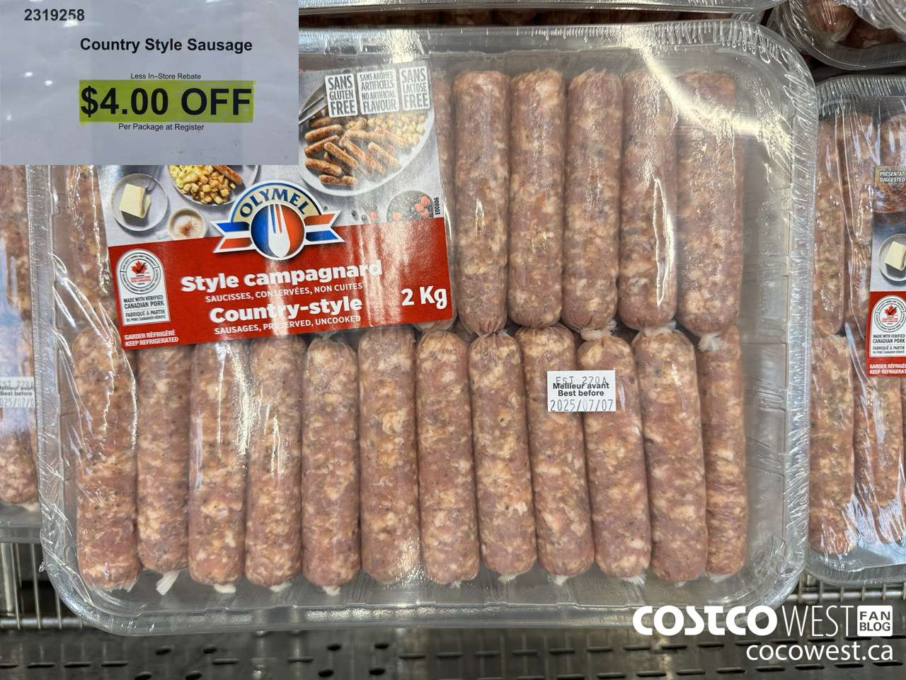 2319258 COUNTRY STYLE SAUSAGE ($4.00 INSTANT SAVINGS)