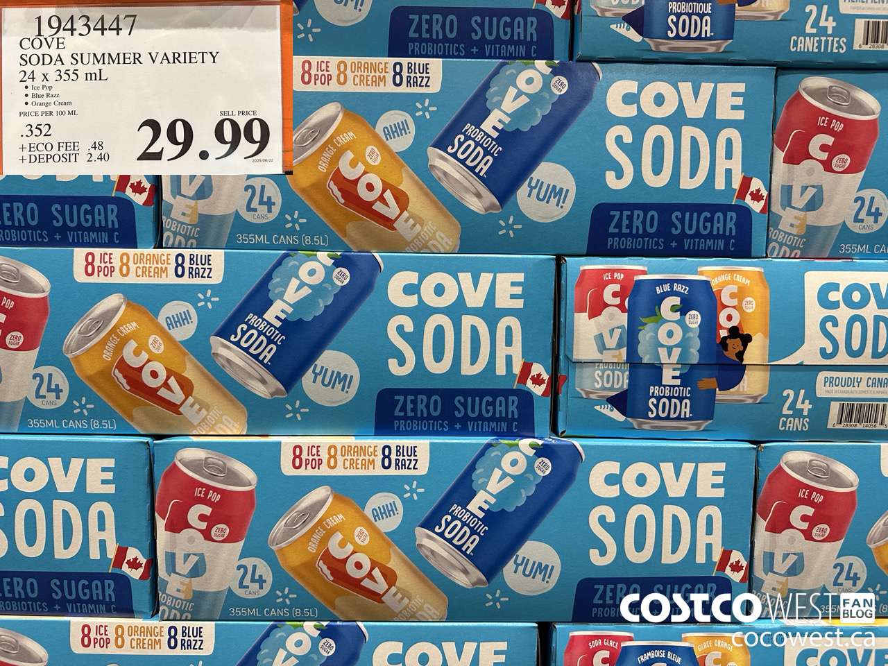 1943447 COVE SODA SUMMER VARIETY 24 X 355ML $29.99