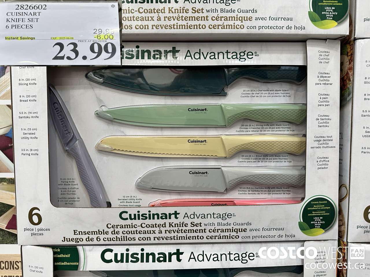 2826602 CUISINART KNIFE SET 6 PIECES ($6.00 INSTANT SAVINGS EXPIRES ON 2025-06-08) $23.99