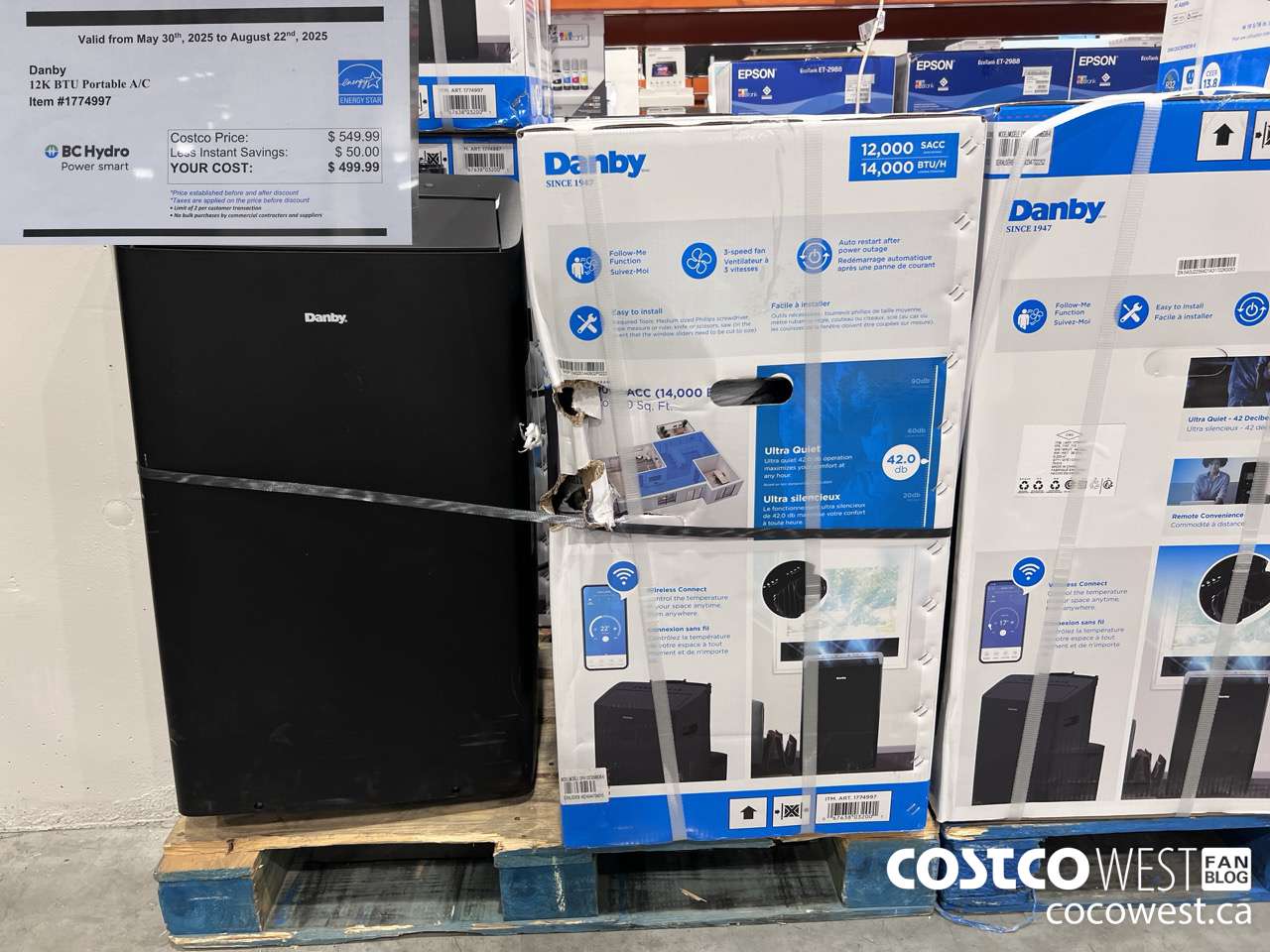 1774997 DANBY 3 IN 1 PORTABLE AC 12,000 BTU SACC ($50.00 INSTANT SAVINGS EXPIRES ON 2025-08-22) $499.99