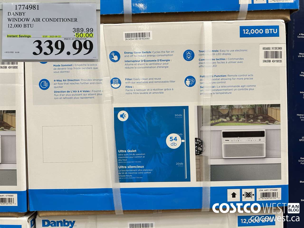 1774981 DANBY WINDOW AIR CONDITIONER 12,000 BTU ($50.00 INSTANT SAVINGS EXPIRES ON 2025-08-22) $339.99