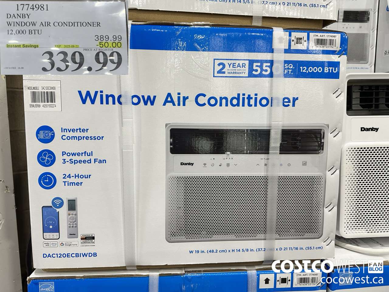 1774981 DANBY WINDOW AIR CONDITIONER 12,000 BTU ($50.00 INSTANT SAVINGS EXPIRES ON 2025-08-22) $339.99