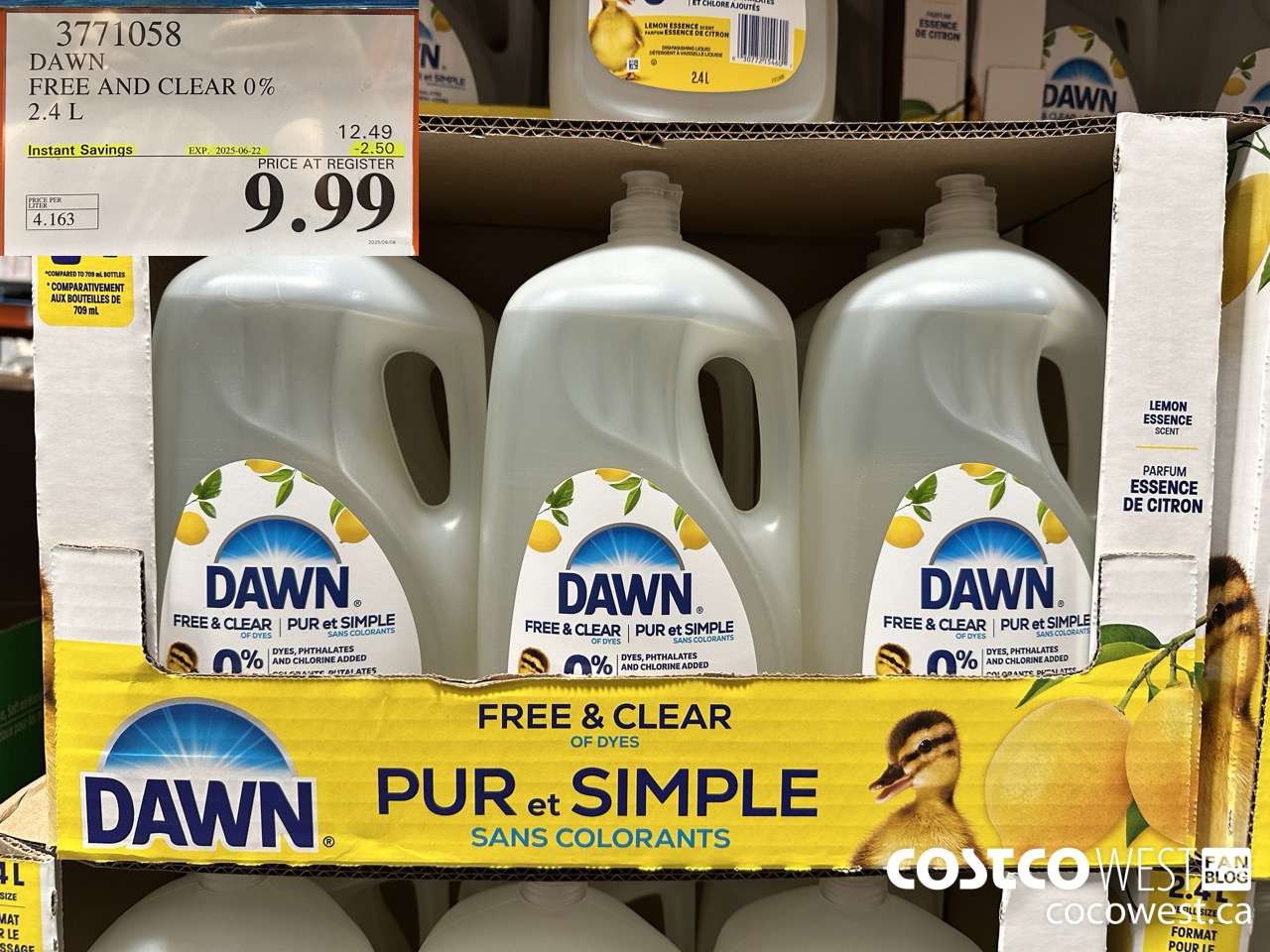 3771058 DAWN FREE AND CLEAR 0% 2.4L ($2.50 INSTANT SAVINGS EXPIRES ON 2025-06-22) $9.99