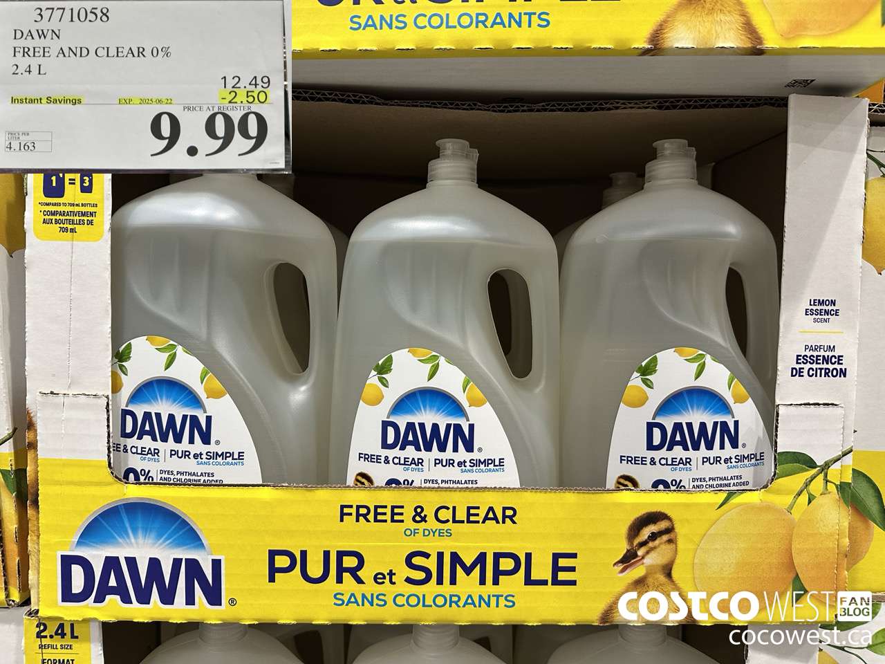 3771058 DAWN FREE AND CLEAR 0% 2.4L ($2.50 INSTANT SAVINGS EXPIRES ON 2025-06-22) $9.99