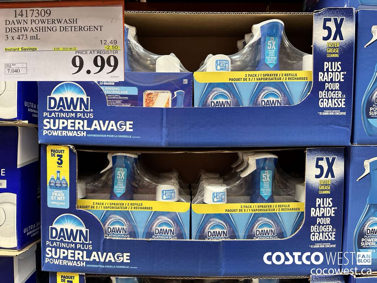 1417309 DAWN POWERWASH DISHWASHING DETERGENT 3 x 473 mL ($2.50 INSTANT SAVINGS EXPIRES ON 2025-06-22) $9.99