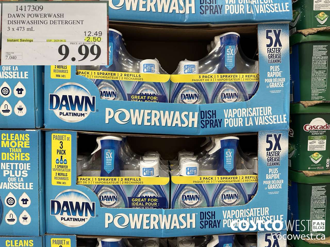 1417309 DAWN POWERWASH DISHWASHING DETERGENT 3 x 473 mL ($2.50 INSTANT SAVINGS EXPIRES ON 2025-06-22) $9.99