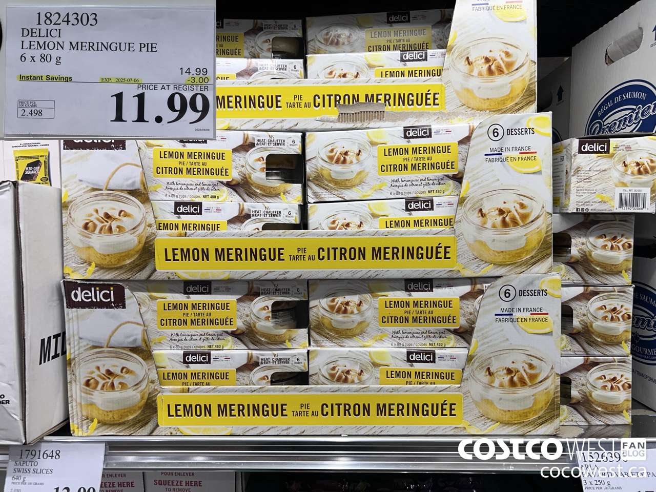 1824303 DELICI LEMON MERINGUE PIE 6 X 80G ($3.00 INSTANT SAVINGS EXPIRES ON 2025-07-06) $11.99