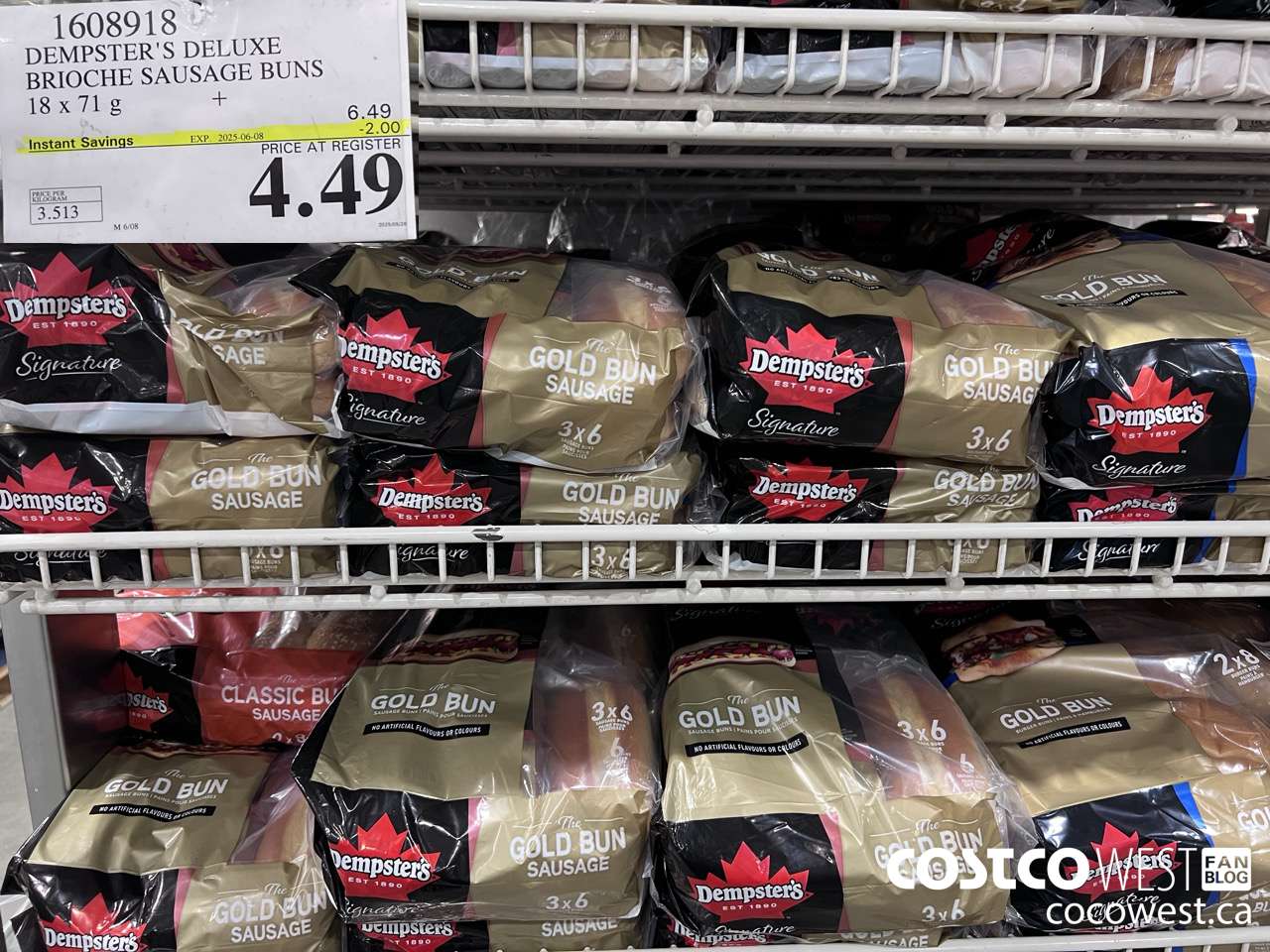 1608918 DEMPSTER'S DELUXE BRIOCHE SAUSAGE BUNS 18 X 71 G ($2.00 INSTANT SAVINGS EXPIRES ON 2025-06-08) $4.49