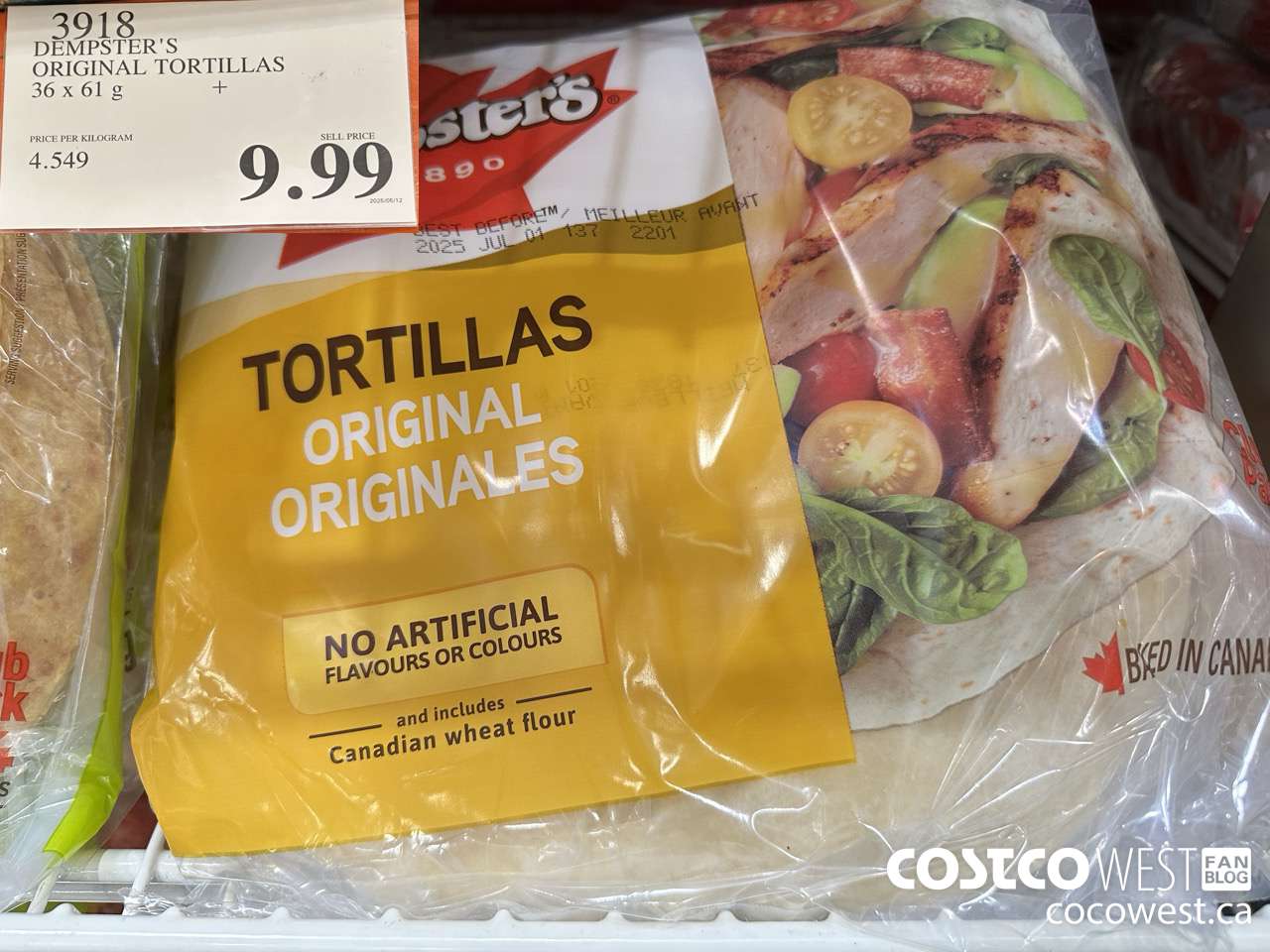 3918 DEMPSTER'S ORIGINAL TORTILLAS 36 X 61 G $9.99