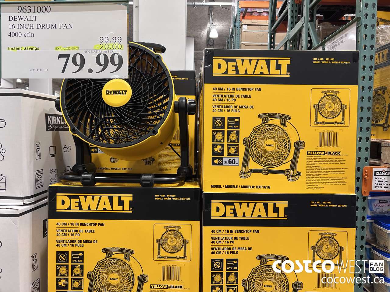9631000 DEWALT 16 INCH DRUM FAN 4000 CFM ($20.00 INSTANT SAVINGS EXPIRES ON 2025-06-08) $79.99