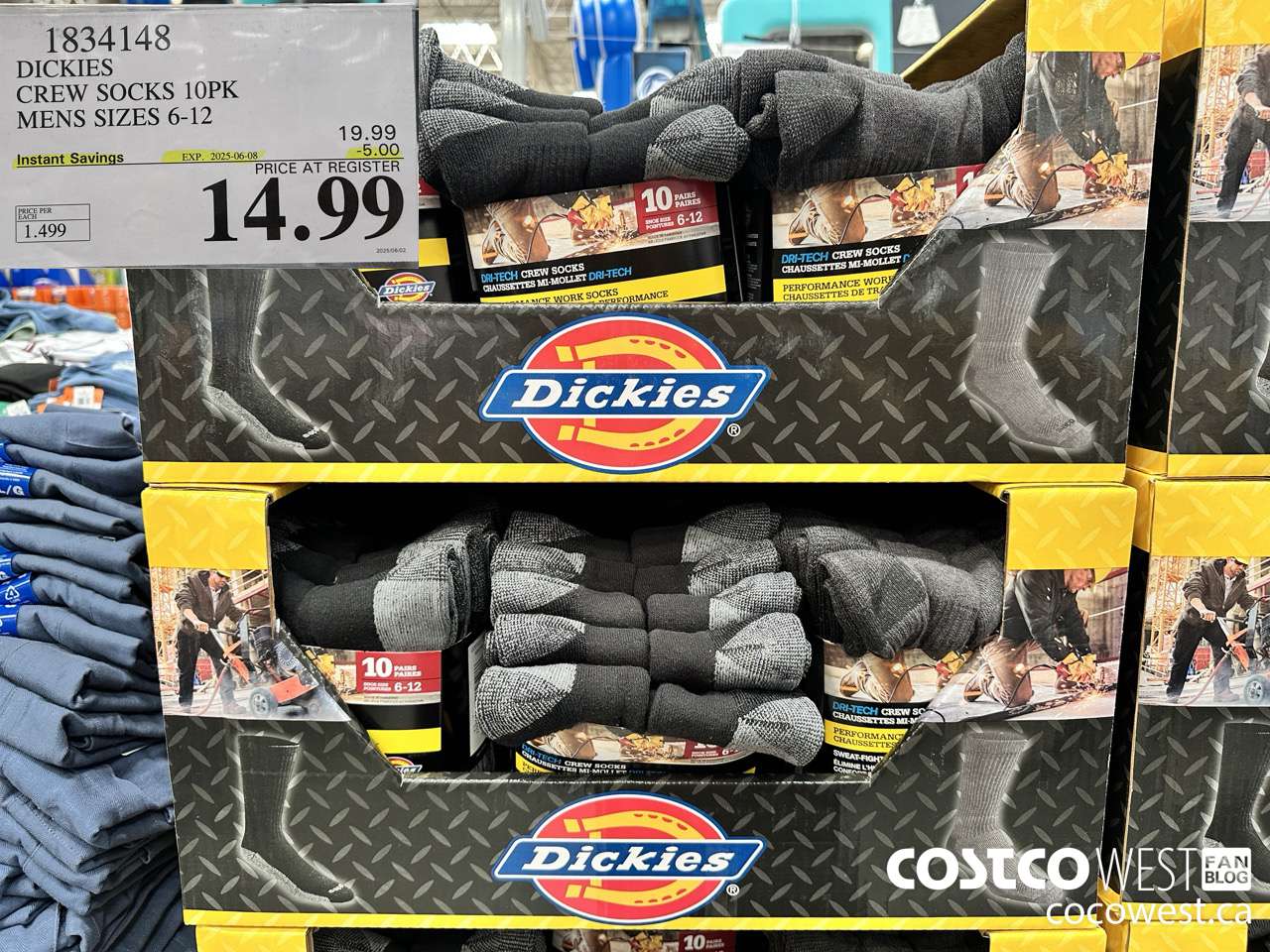 1834148 DICKIES CREW SOCKS 10PK MENS SIZES 6-12 ($5.00 INSTANT SAVINGS EXPIRES ON 2025-06-08) $14.99