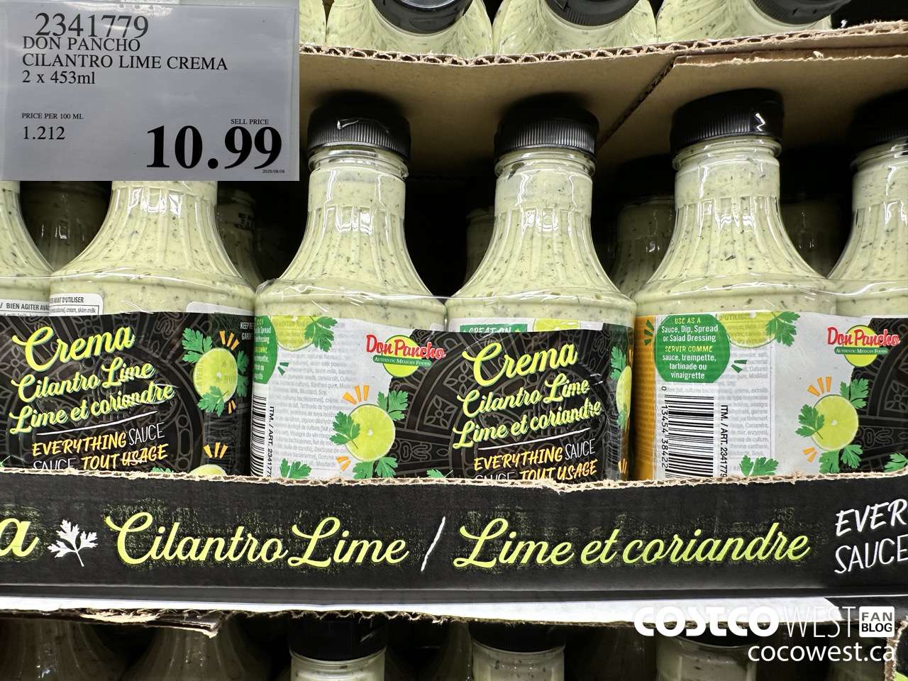 2341779 DON PANCHO CILANTRO LIME CREMA 2 X 453 ML $10.99