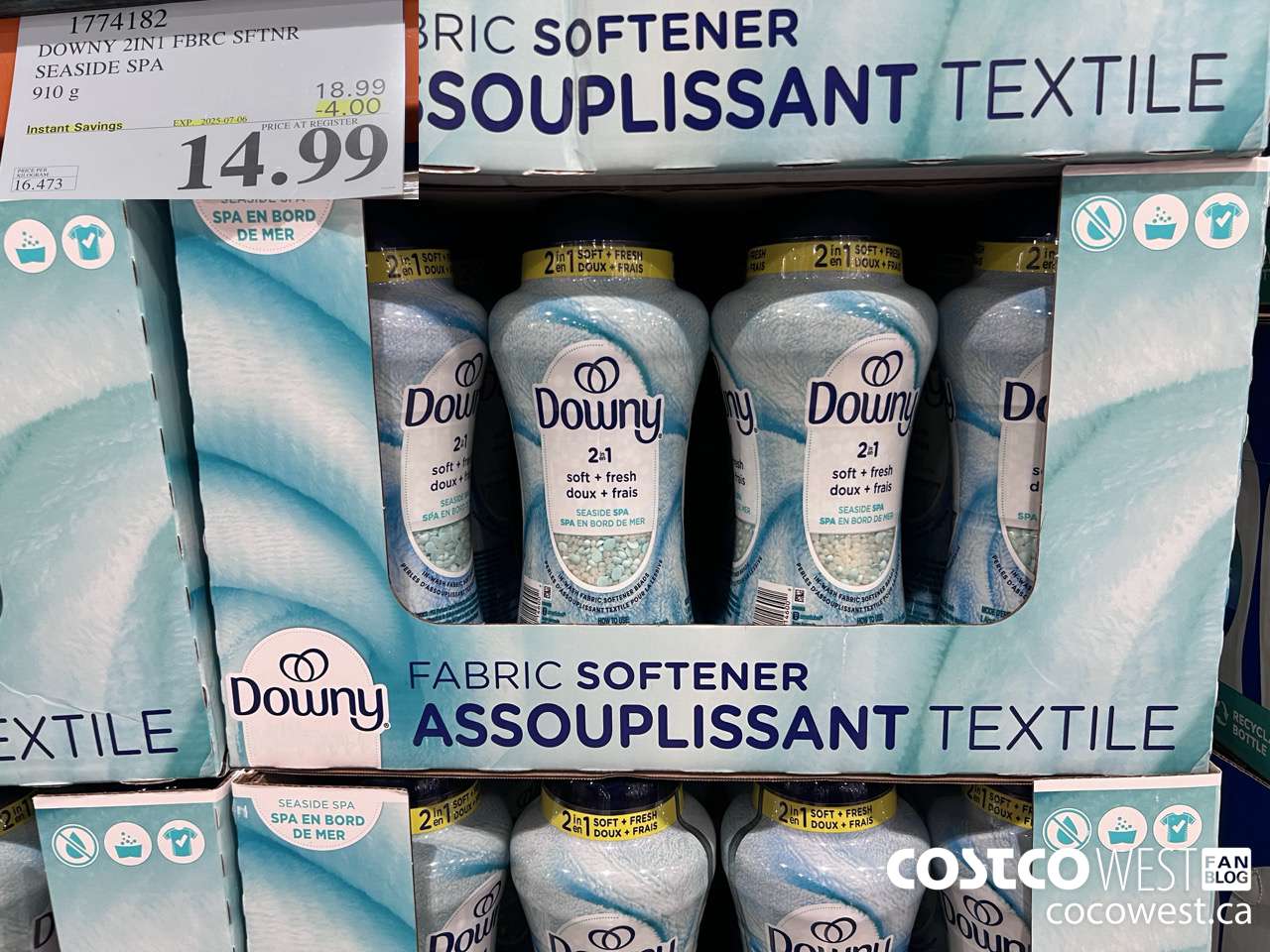 1774182 DOWNY 2IN1 FBRC SFTNR SEASIDE SPA 910G ($4.00 INSTANT SAVINGS EXPIRES ON 2025-07-06) $14.99