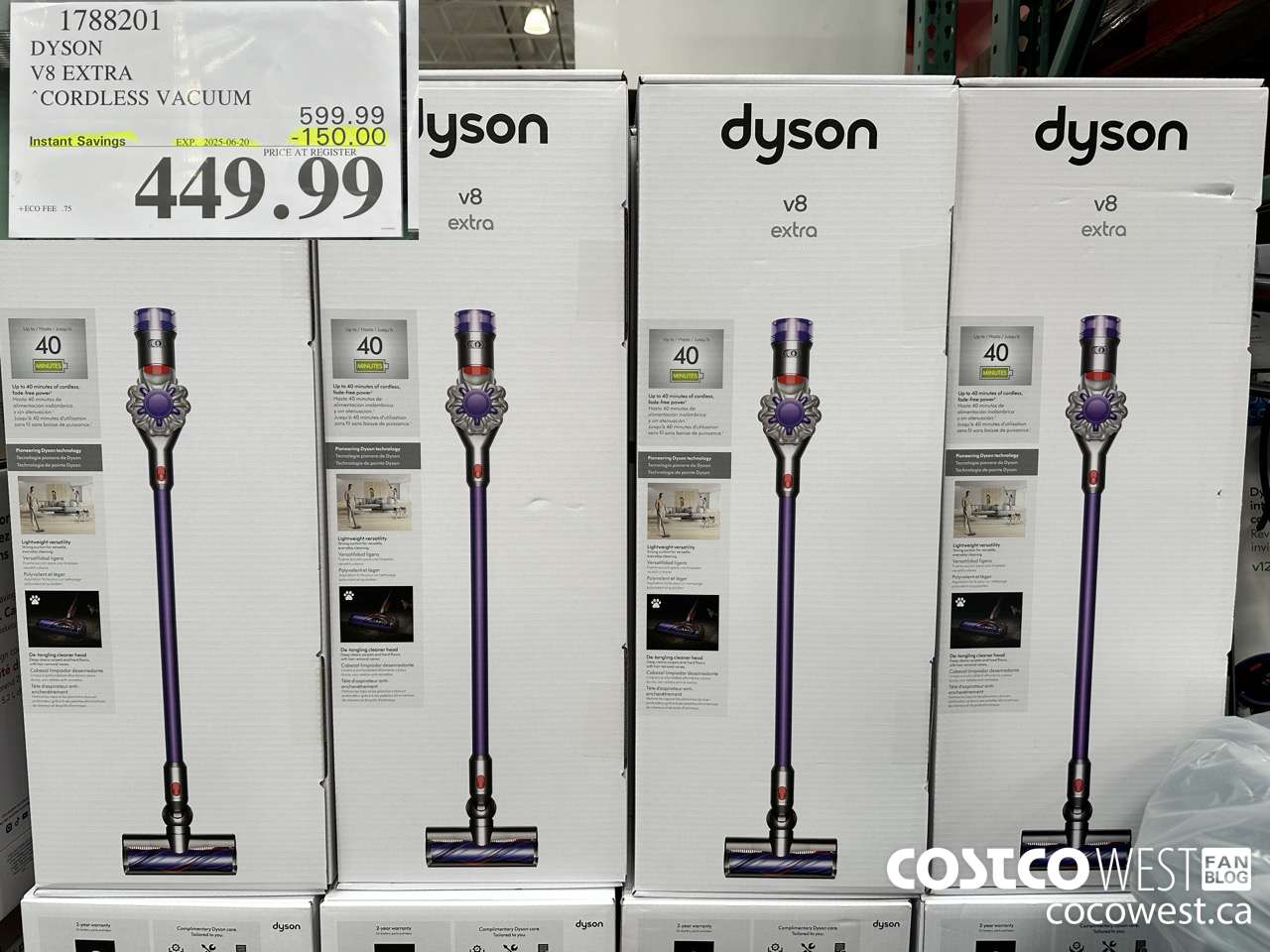1788201 DYSON V8 EXTRA CORDLESS VACUUM ($150.00 INSTANT SAVINGS EXPIRES ON 2025-06-20) $449.99