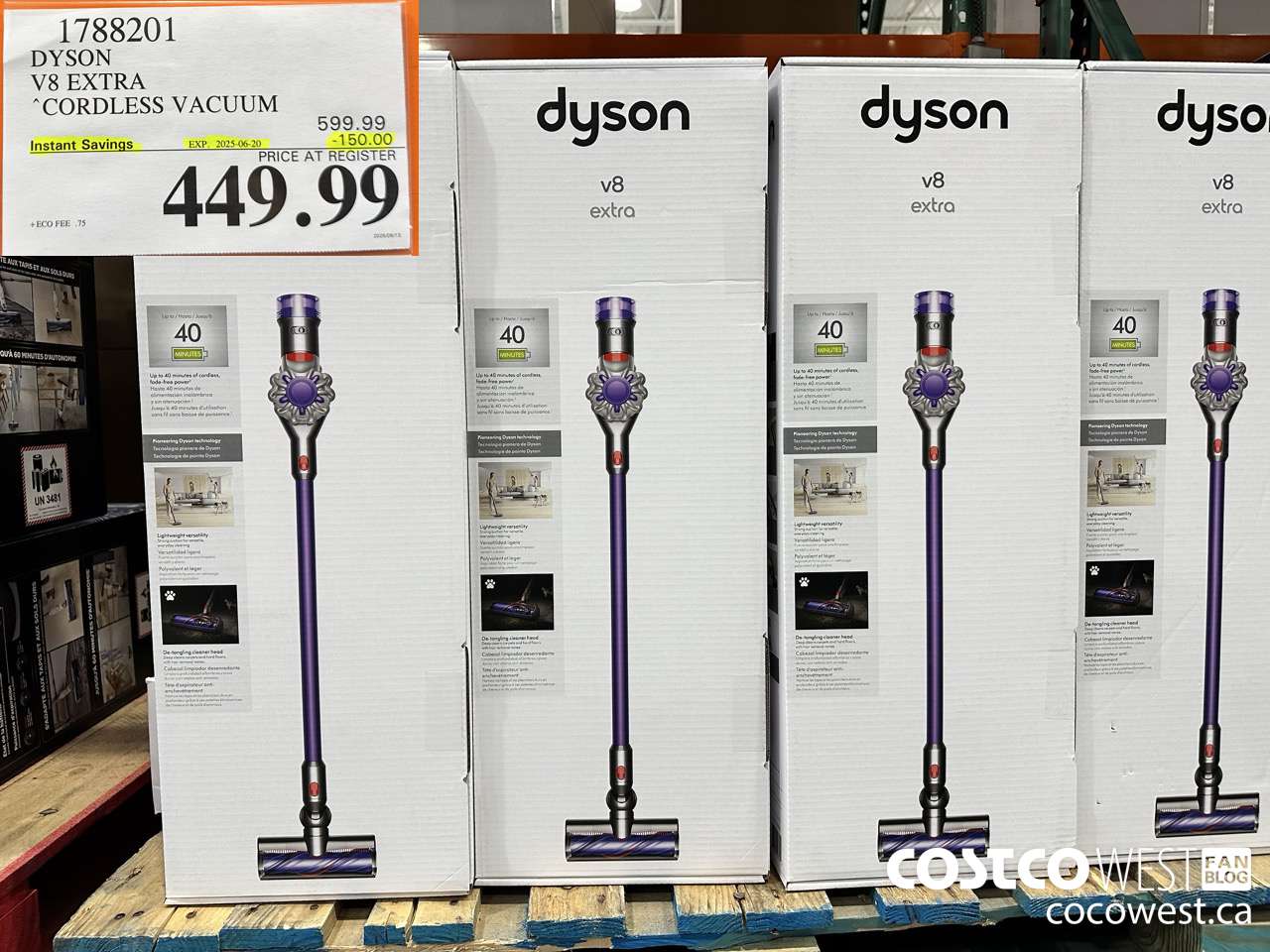 1788201 DYSON V8 EXTRA CORDLESS VACUUM ($150.00 INSTANT SAVINGS EXPIRES ON 2025-06-20) $449.99