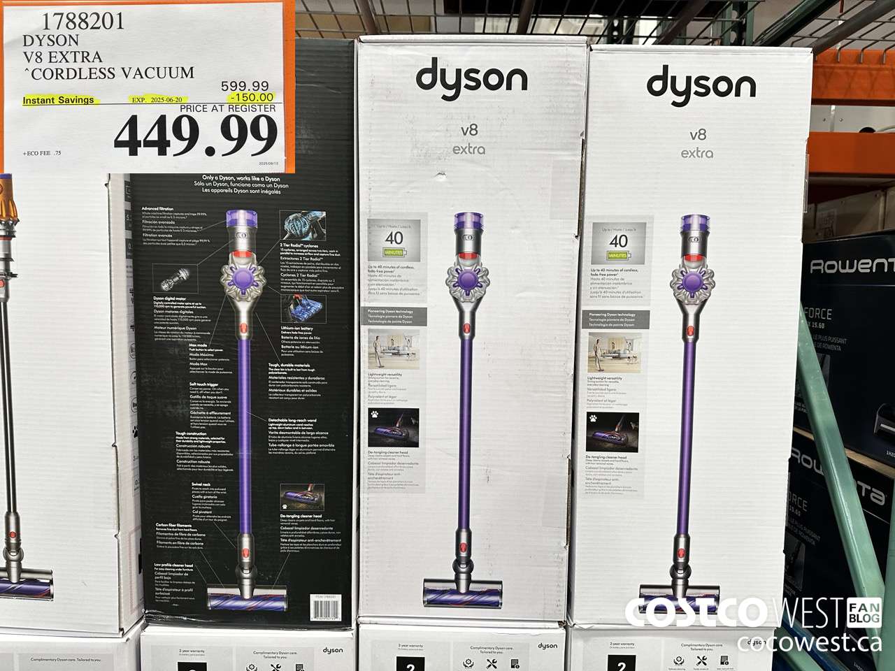 1788201 DYSON V8 EXTRA CORDLESS VACUUM ($150.00 INSTANT SAVINGS EXPIRES ON 2025-06-20) $449.99