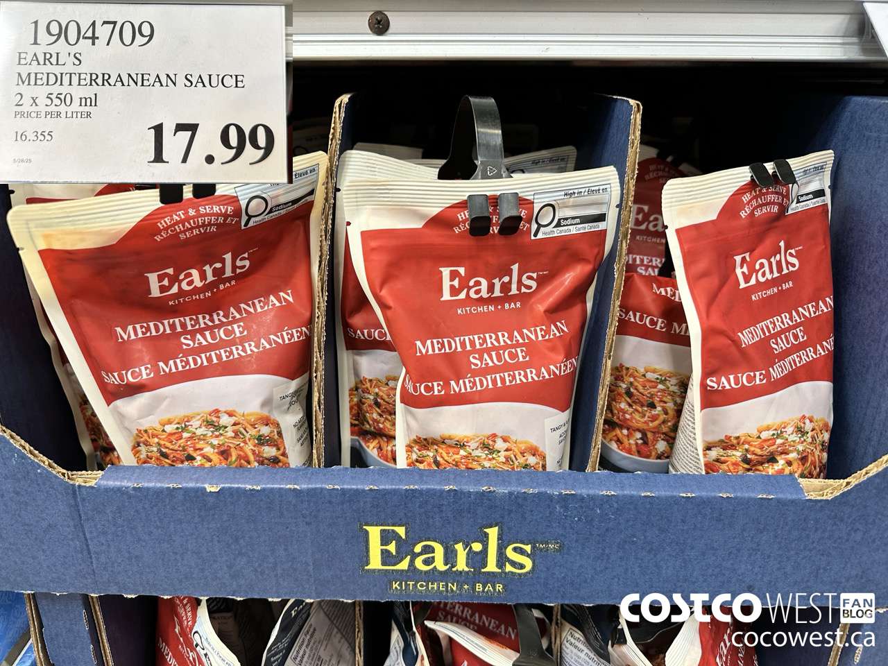 1904709 EARL'S MEDITERRANEAN SAUCE 2 X 550ML $17.99