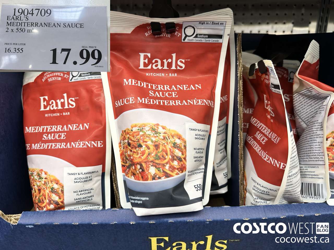 1904709 EARL'S MEDITERRANEAN SAUCE 2 X 550ML $17.99