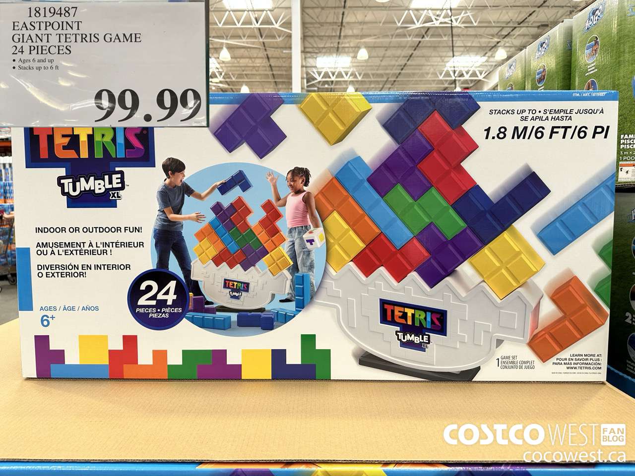 1819487 EASTPOINT GIANT TETRIS GAME 24 PIECES $99.99