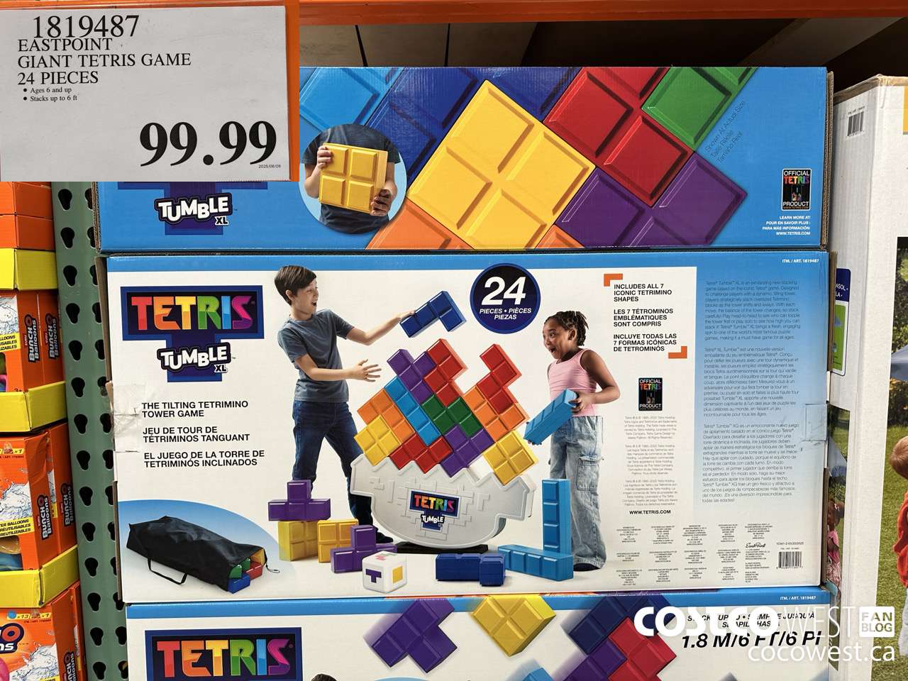 1819487 EASTPOINT GIANT TETRIS GAME 24 PIECES $99.99