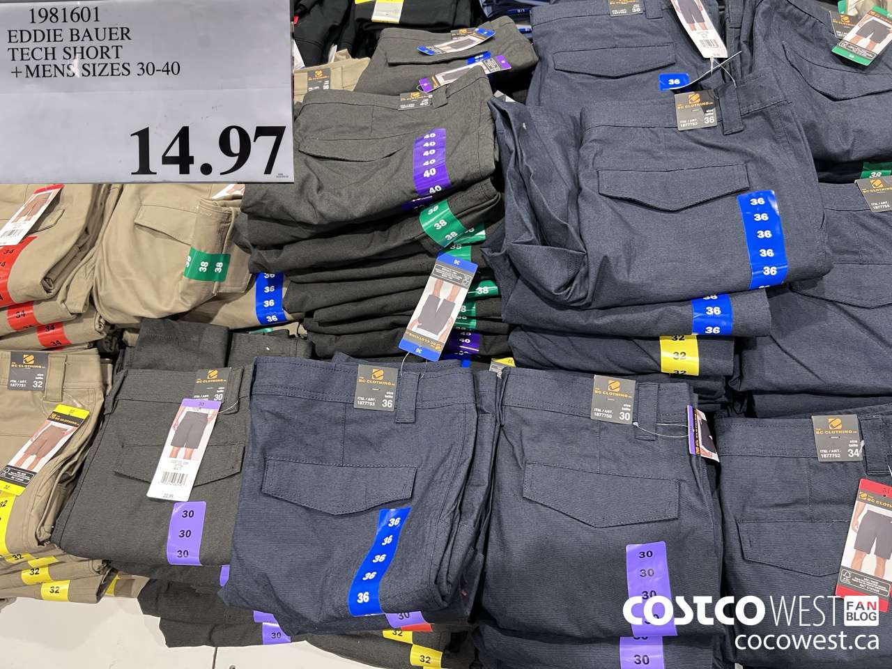 1981601 EDDIE BAUER TECH SHORT MENS SIZES 30-40 $14.97