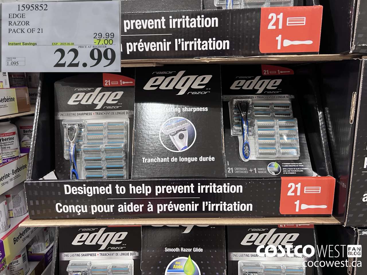 1595852 EDGE RAZOR PACK OF 21 ($7.00 INSTANT SAVINGS EXPIRES ON 2025-06-08) $22.99