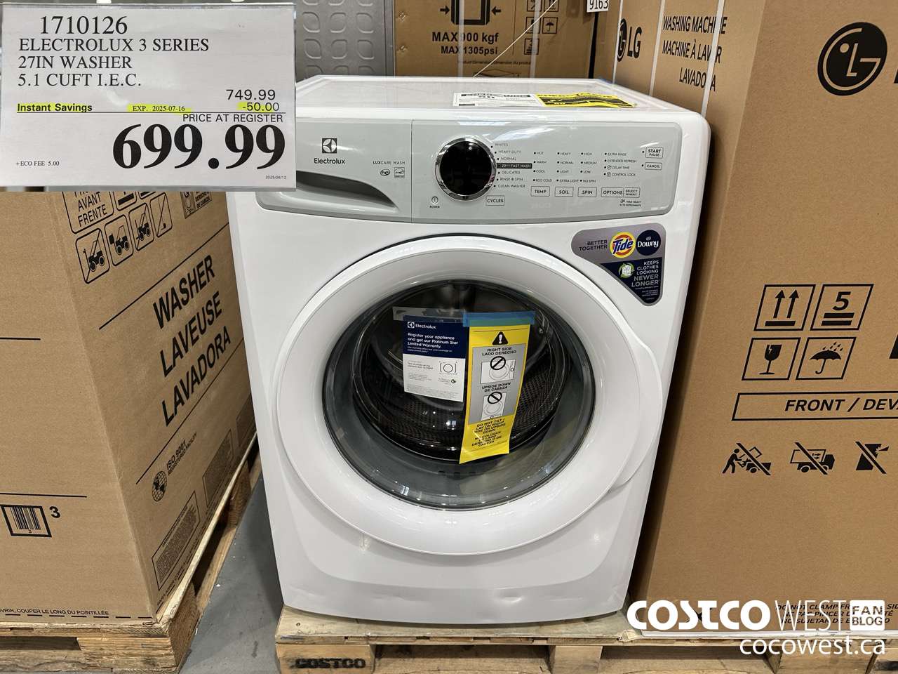 1710126 ELECTROLUX ELFW7337AW 5.1 CU FT WASHER ($50.00 INSTANT SAVINGS EXPIRES ON 2025-07-16) $699.99