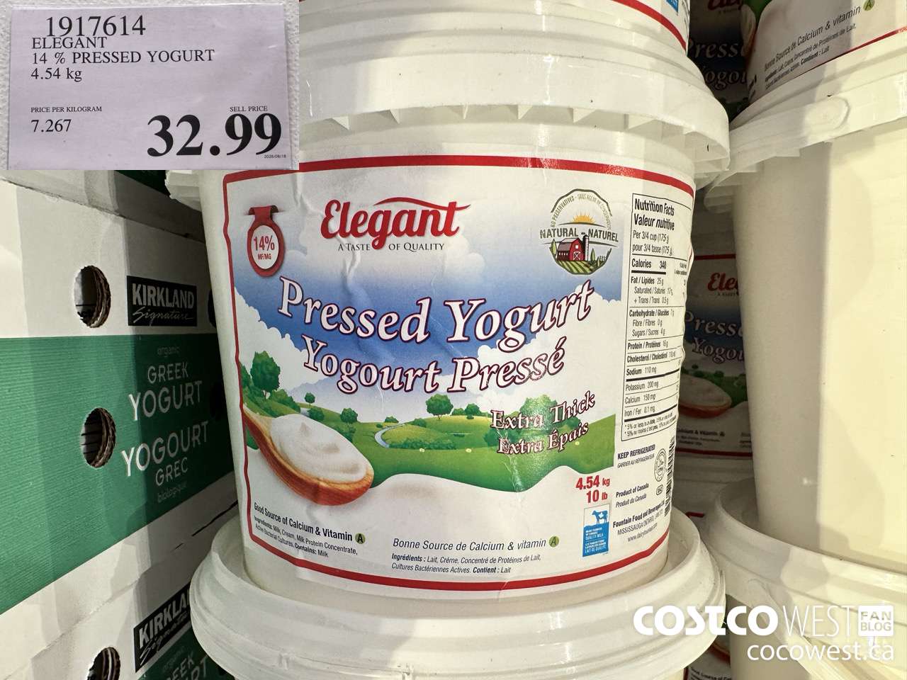1917614 ELEGANT 14% PRESSED YOGURT 4.54KG $32.99