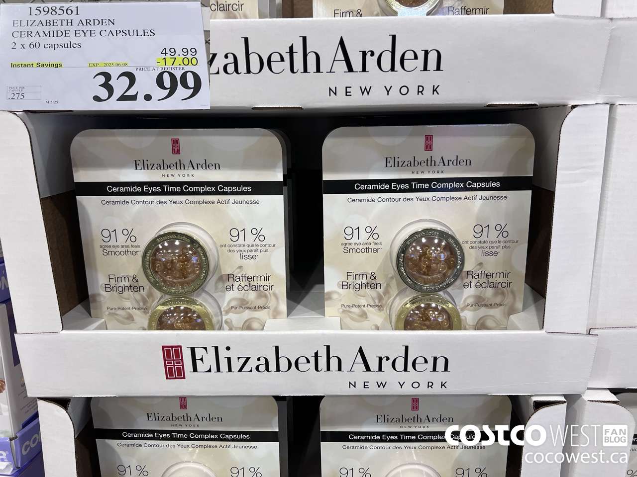 1598561 ELIZABETH ARDEN CERAMIDE EYE CAPSULES 2 X 60 CAPSULES ($17.00 INSTANT SAVINGS EXPIRES ON 2025-06-08) $32.99