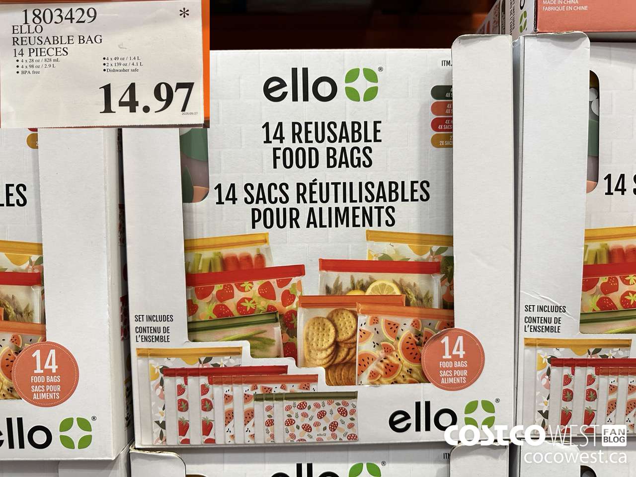 1803429 ELLO REUSABLE BAG 14 PIECES $14.97