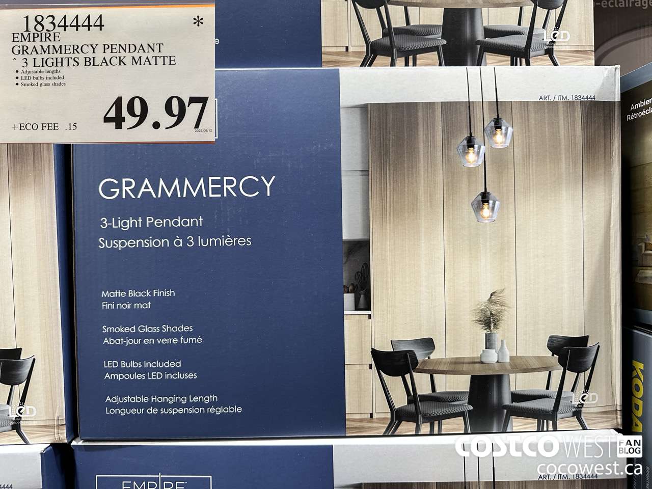 1834444 EMPIRE GRAMMERCY PENDANT 3 LIGHTS BLACK MATTE $49.97