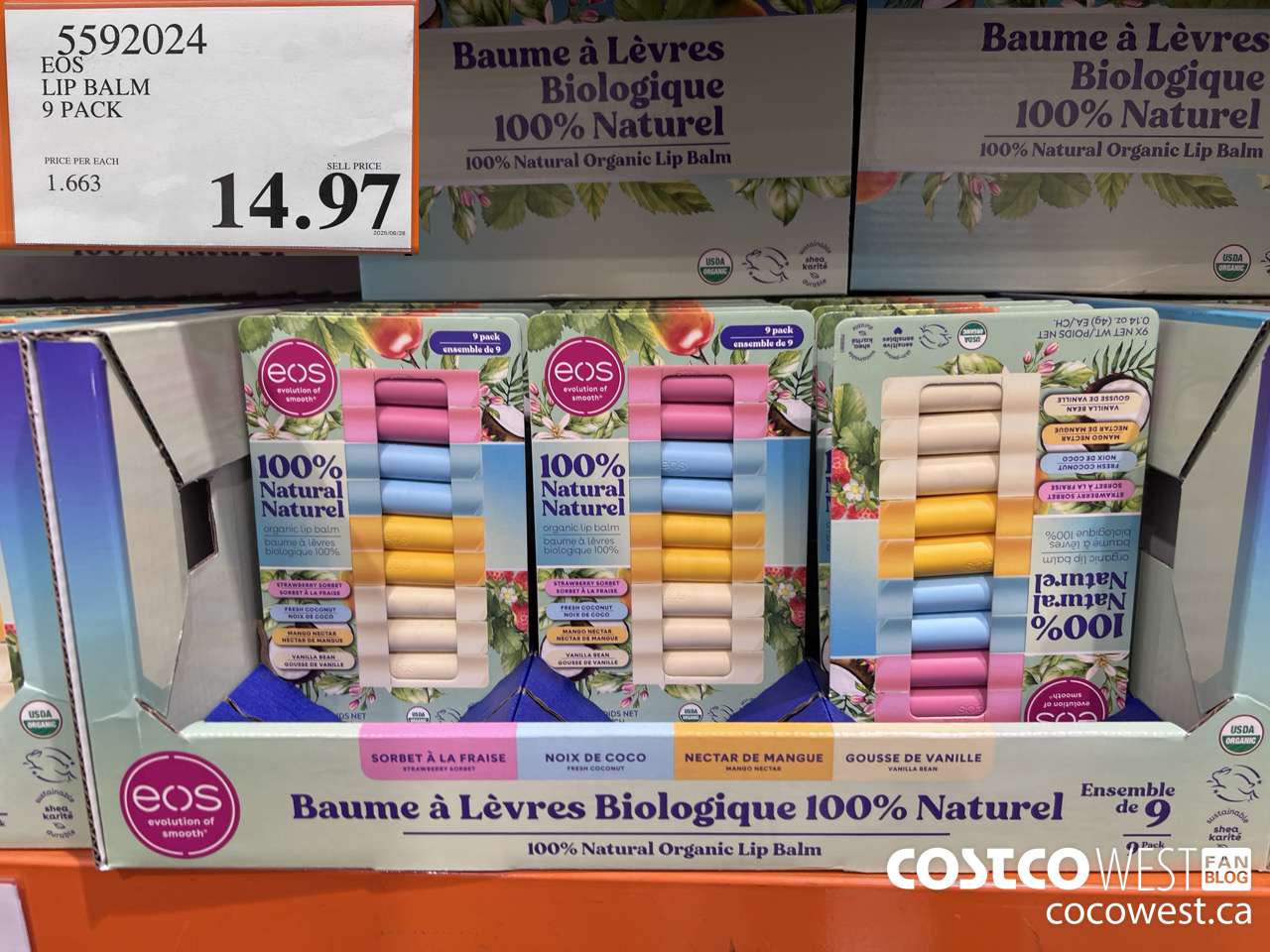 5592024 EOS NATURAL SHEA LIP BALMS PACK OF 9 $14.97