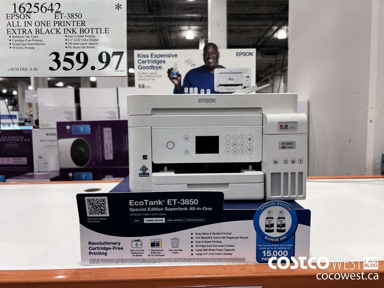 1625642 EPSON ET-3850 ALL IN ONE PRINTER EXTRA BLACK INK BOTTLE $359.97