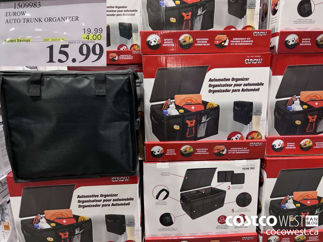 1509983 EUROW AUTO TRUNK ORGANIZER ($4.00 INSTANT SAVINGS EXPIRES ON 2025-07-06) $15.99