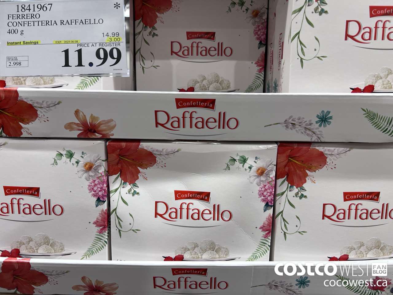1841967 FERRERO CONFETTERIA RAFFAELLO 400 g ($3.00 INSTANT SAVINGS EXPIRES ON 2025-06-08) $11.99