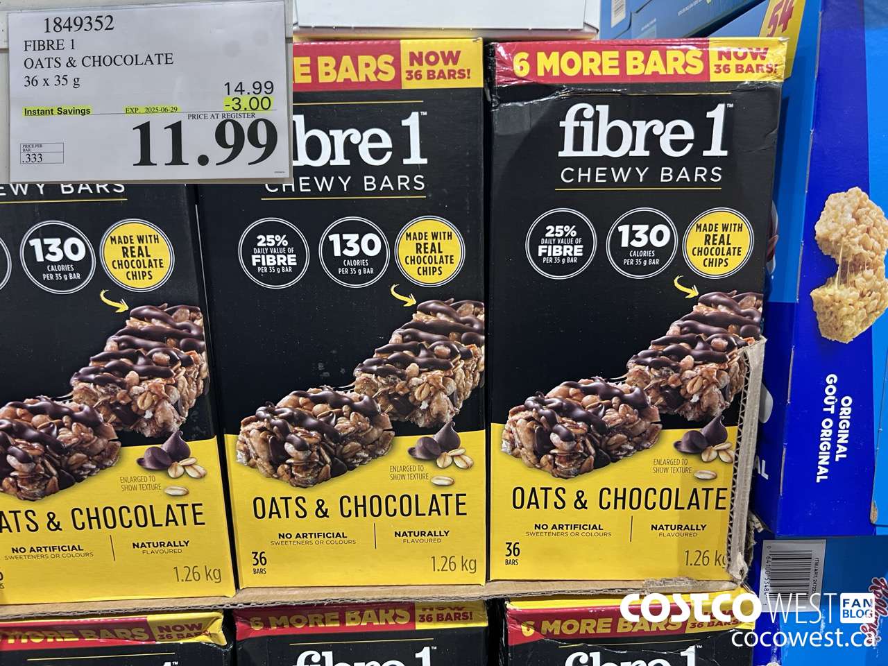 1849352 FIBRE 1 OATS & CHOCOLATE 36 X 35G ($3.00 INSTANT SAVINGS EXPIRES ON 2025-06-29) $11.99