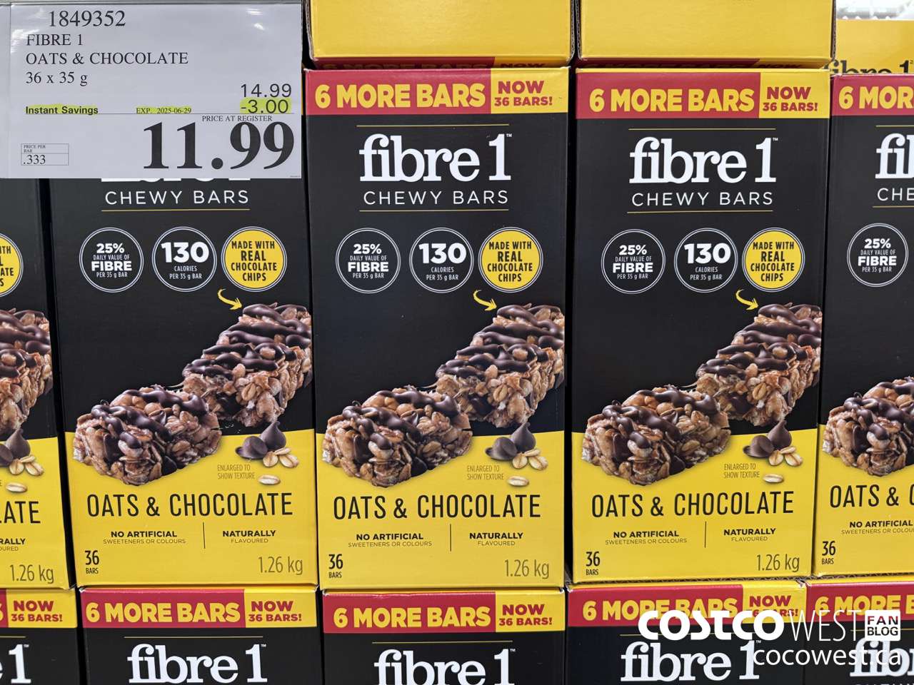 1849352 FIBRE 1 OATS & CHOCOLATE 36 X 35G ($3.00 INSTANT SAVINGS EXPIRES ON 2025-06-29) $11.99