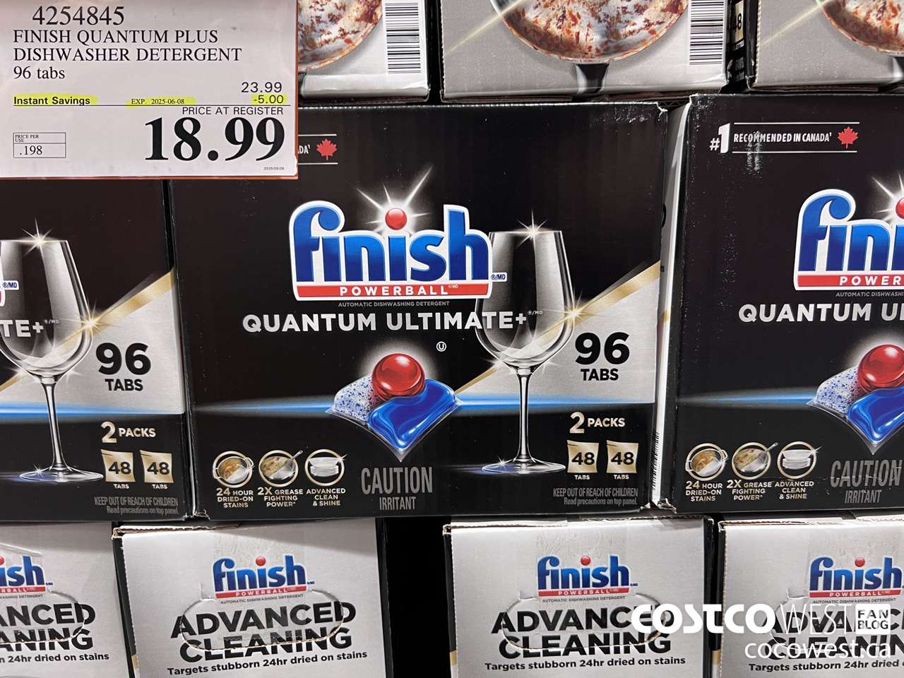 4254845 FINISH QUANTUM PLUS DISHWASHER DETERGENT 96 TABS ($5.00 INSTANT SAVINGS EXPIRES ON 2025-06-08) $18.99