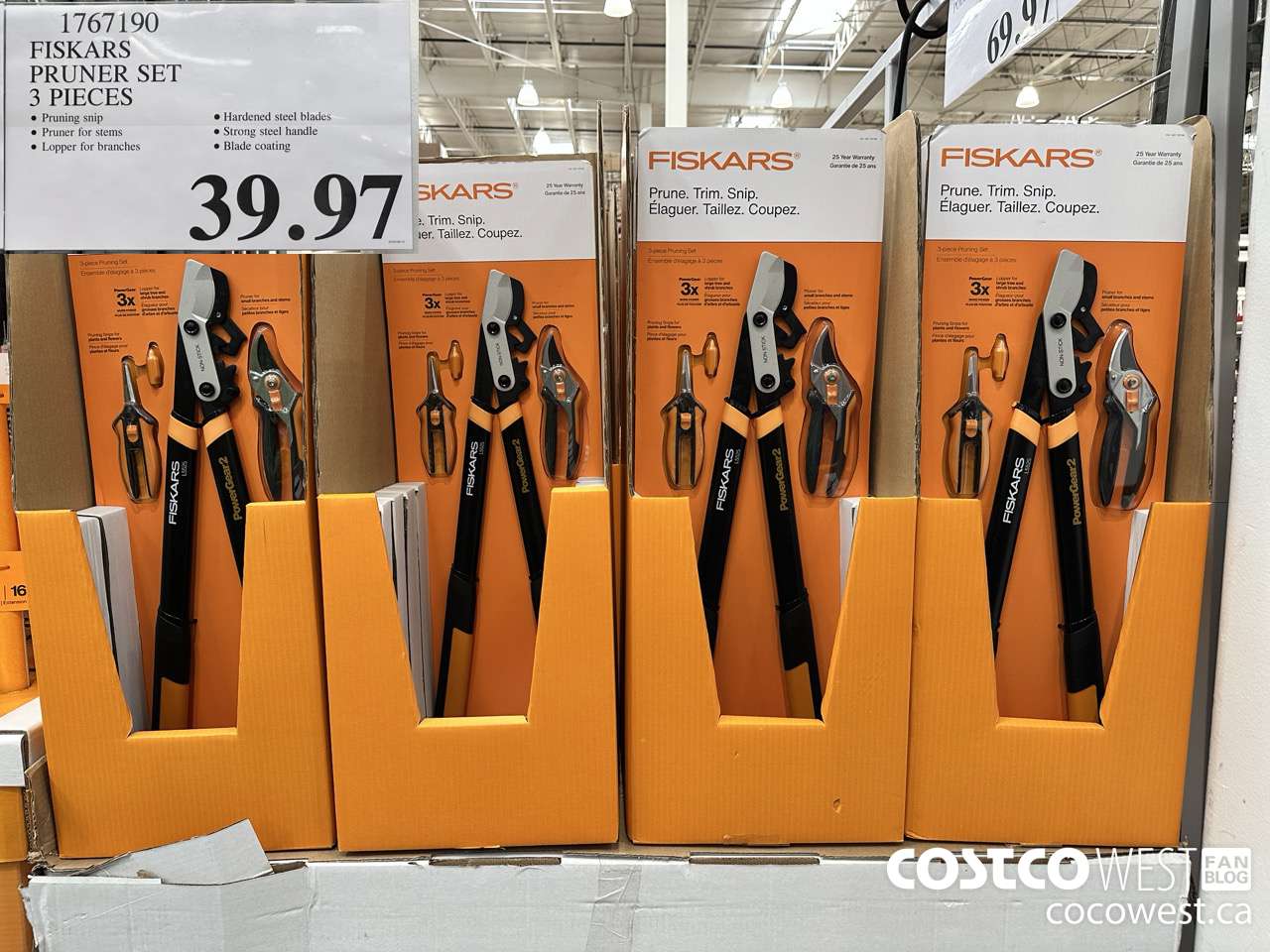 1767190 FISKARS PRUNER SET 3 PIECES $39.97