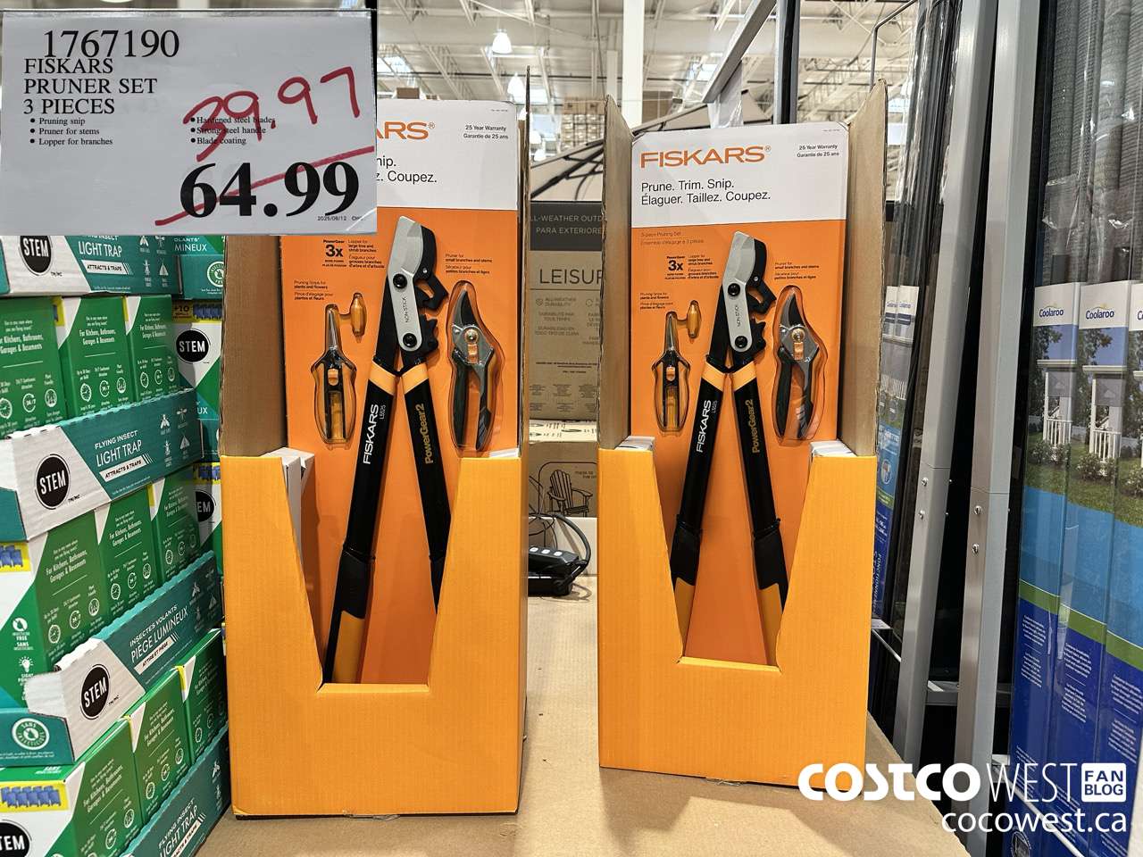 1767190 FISKARS PRUNER SET 3 PIECES $39.97