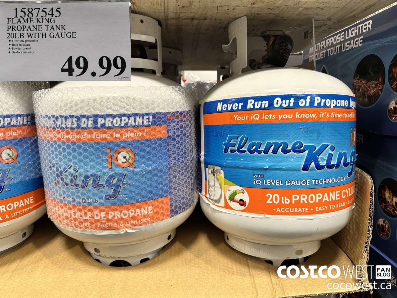 1587545 FLAME KING PROPANE TANK 20LB WITH GAUGE $49.99